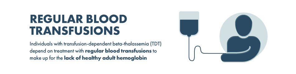 Infographic sharing that TDT patients depend on regular blood transfusions